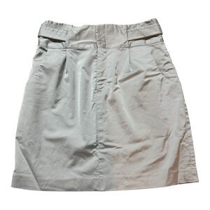 Club Monaco Metallic Sheen Pocketed, Pleated, Lined, Belted‎ Gray Size 8 Skirt
